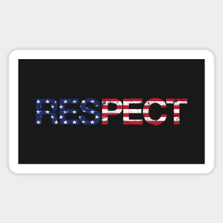 Patriotic Military Veterans Respect American Flag T-Shirt Sticker